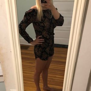 Patterned black romper